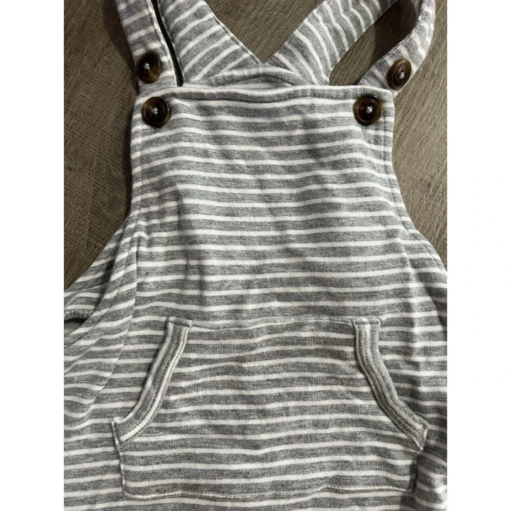 Little Sleepies white and grey overalls and black long sleeve bodysuit 12-18 - Picture 4 of 7